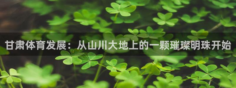 意昂体育4平台：甘肃体育发展：从山川大地上的一颗璀璨明珠开始